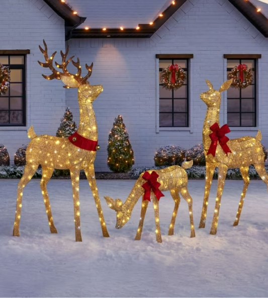 Member's Mark Pre-Lit Animated Deer Family, Set of 3