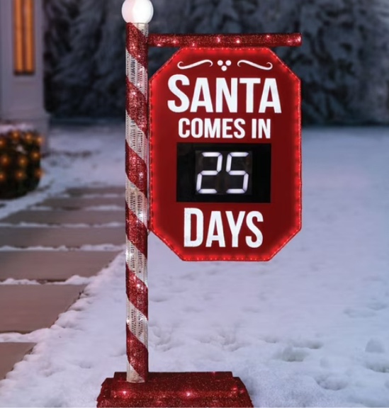 Member's Mark 5' Pre-Lit Santa Countdown Sign