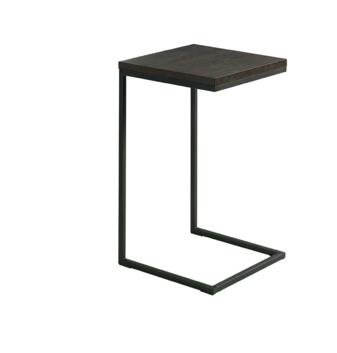 Mainstays C-Shape Metal End Table, Espresso/Black Finish