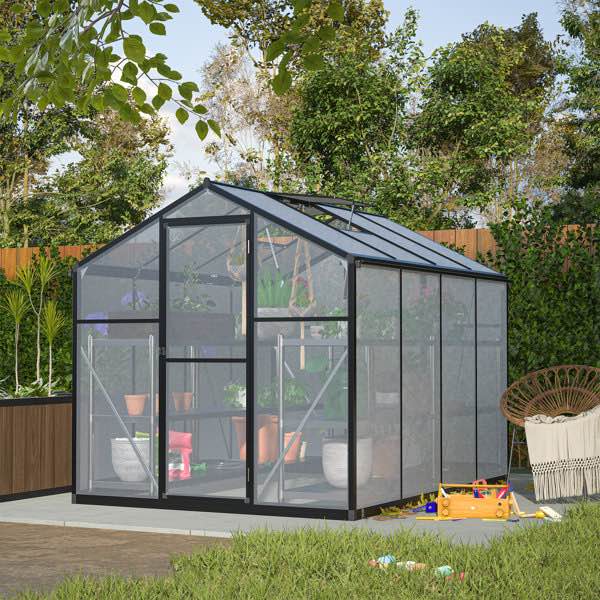 Elysora Aluminum Walk-In Greenhouse with Polycarbonate Panels