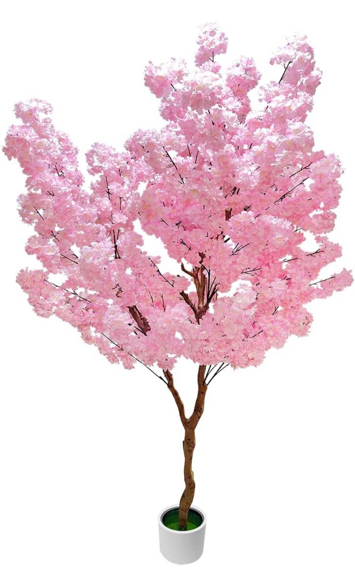 Cherry Blossom Tree 7ft, Pink Artificial Cherry Tree Fake Pink Tree for Wedding Party Home Living Room Decor Cherry Blossom Tree 7ft, Pink Artificial Cherry Tree Fake Pink Tree for Wedding Party Home Living Room Decor
