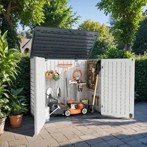 4 ft. W x 2 ft. D Resin Horizontal Garbage Shed
