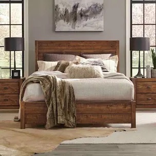 Wooden Bed Frame with Storage - Solid Wood Platform Bed with Drawer