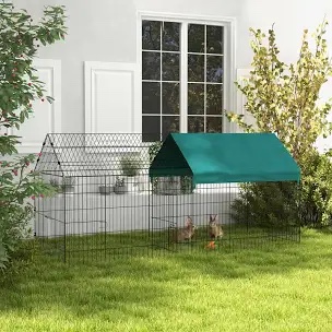 Small Animal Playpen, Pet Playpen Yard Fence for Rabbits, Chicken, Chinchillas with Roof for Indoor Outdoor, Green