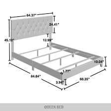 Gray queen size upholstered bed (box 2 of 2)