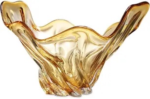 Ace Glass Contemporary Decorative Bowl In Yellow