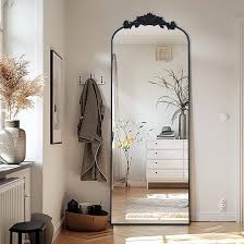filigree floor mirror full length mirror freestanding with vintage ornate carved applique