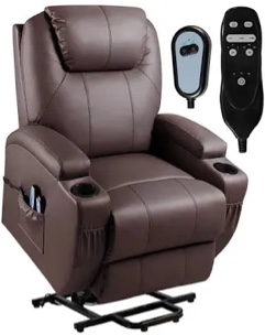 Eonix Leather Power Lift Assist Ergonomic Massager Recliner 