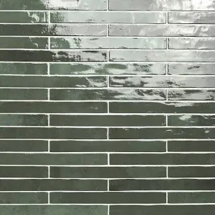 Flamenco 2" x 18" Glossy Porcelain Brick Look Wall & Floor Tile