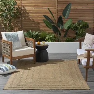 Braddock Bamboo Slat/Seagrass Indoor/Outdoor Area Rug