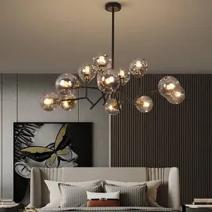 19-light Modern Twisted Glass Globe Chandelier