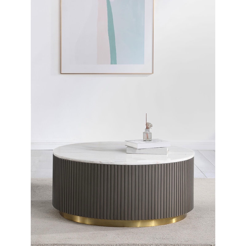 Acus Round Marble Top Coffee Table White(Missing table top) 