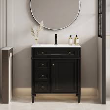 Dayan 30" Vintage Bathroom Vanity with Sink Top, Faucet, Eco-friendly Hand Paint