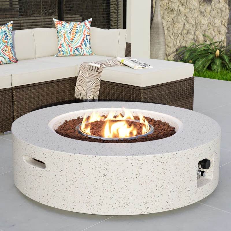 borgia concrete propane fire pit table