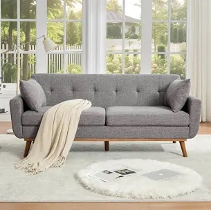 Cattaleya 78'' Square Arms Sofa Upholstery Color grey 