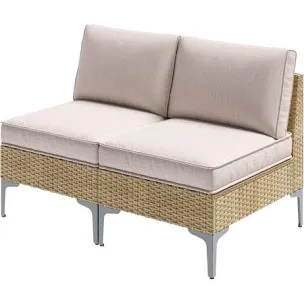 suncoze patio conversion set to armless sofa beige