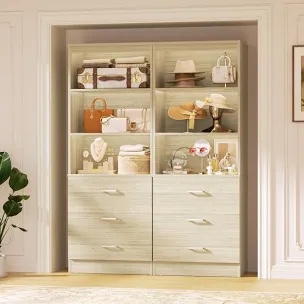 47.2" wood closet organizer system with 3 drawers