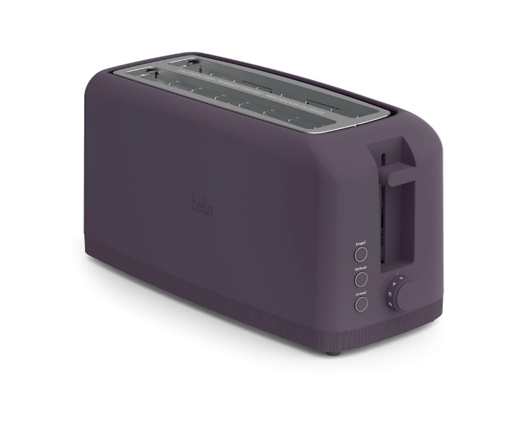 bella 4 Slice Slim Toaster, Fits-anywhere™ Kitchenware, 6 Setting Shade Control with Reheat & Cancel