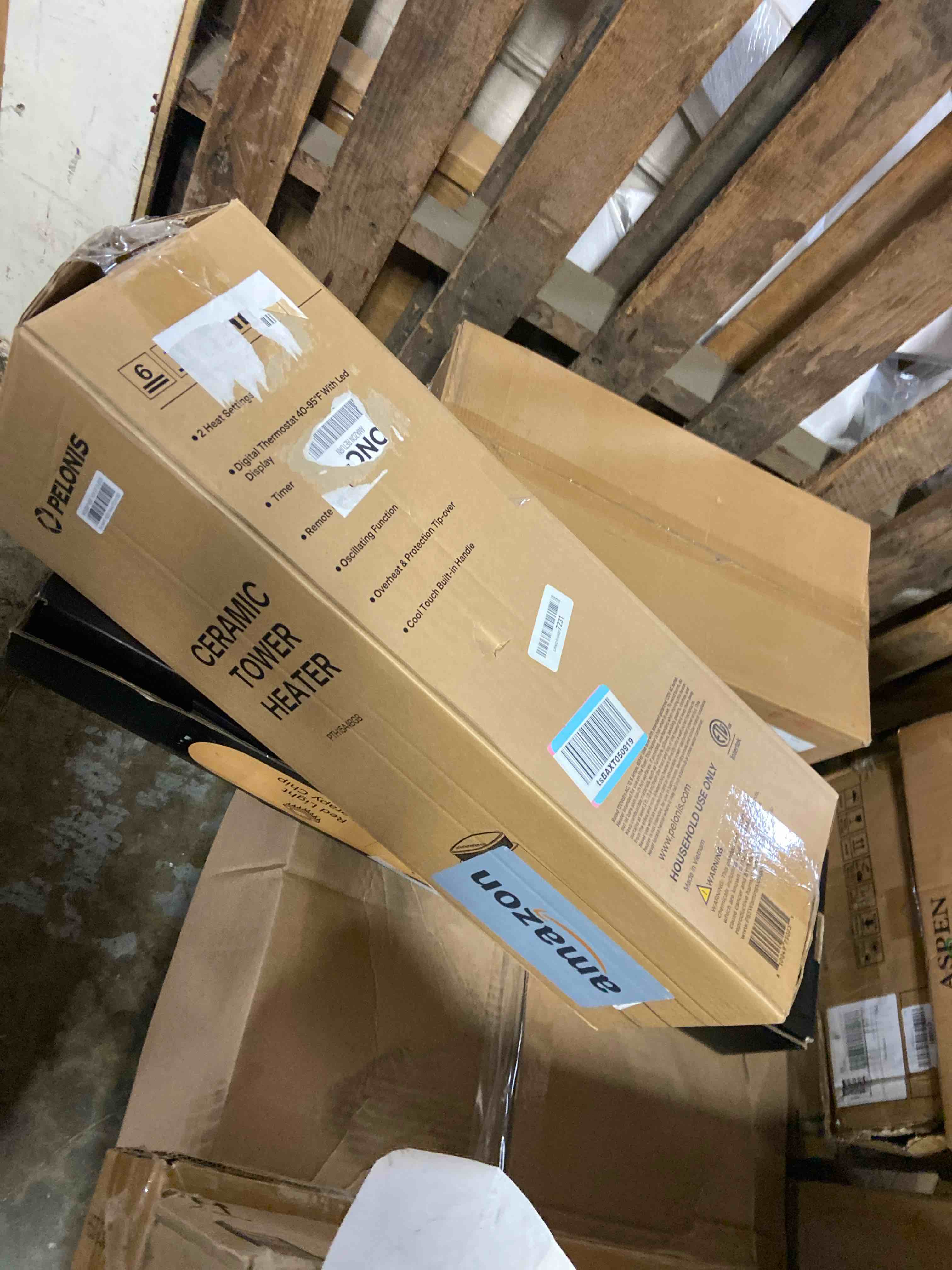 Condition photo showing Good Condition for PELONIS PTH15A4BGB Ceramic Tower 1500W Indoor Space Heater with Oscillation, Remote Control, Programmable Thermostat & 8H Timer, ECO Mode, Tip-Over Switch & Overheating Protection, Gray Grey