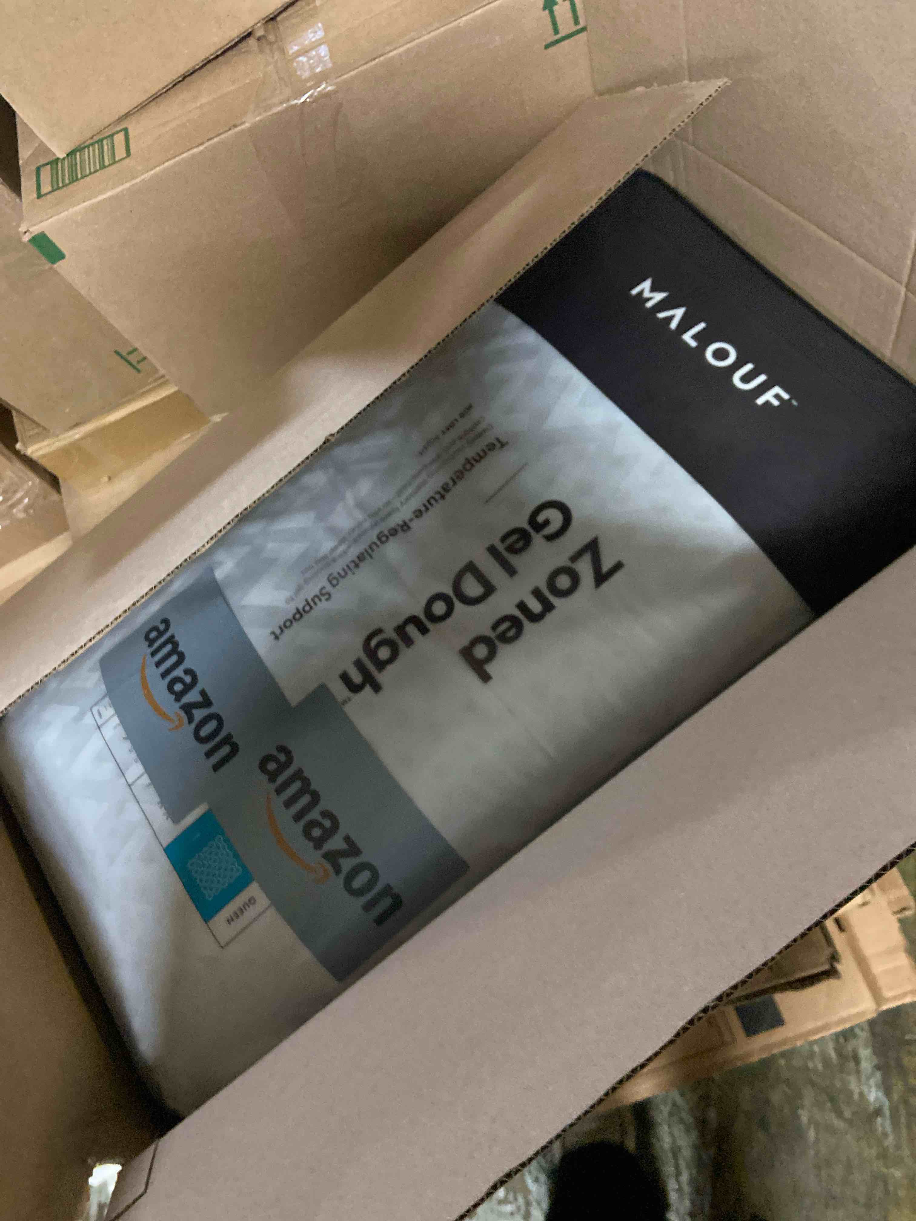 Condition photo showing New/Like New for MALOUF Zoned Dough Gel-Infused Memory Foam Bed Pillow-5-Year U.S. Warranty-Queen-Mid Loft, Queen Mid Loft