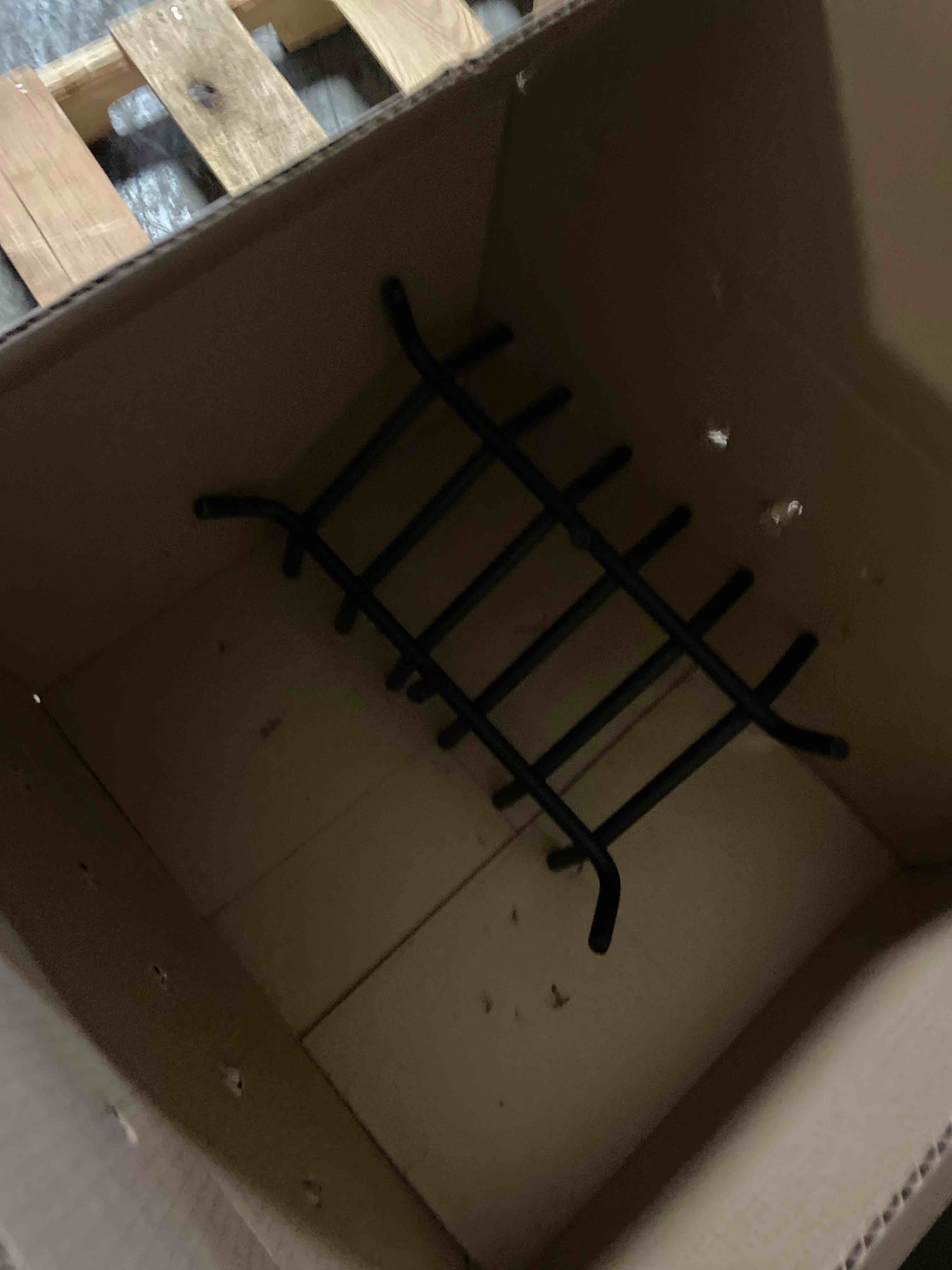 Condition photo showing New/Like New for Fireplace Grate 17 Inch Solid Round Steel 3/4" Bar Heavy Duty Firewood Stove Log Holder Rack Grates Wrought Cast Iron Indoor Outdoor Camping Chimney Hearth Wood Burning Fireplace Accessories Tools