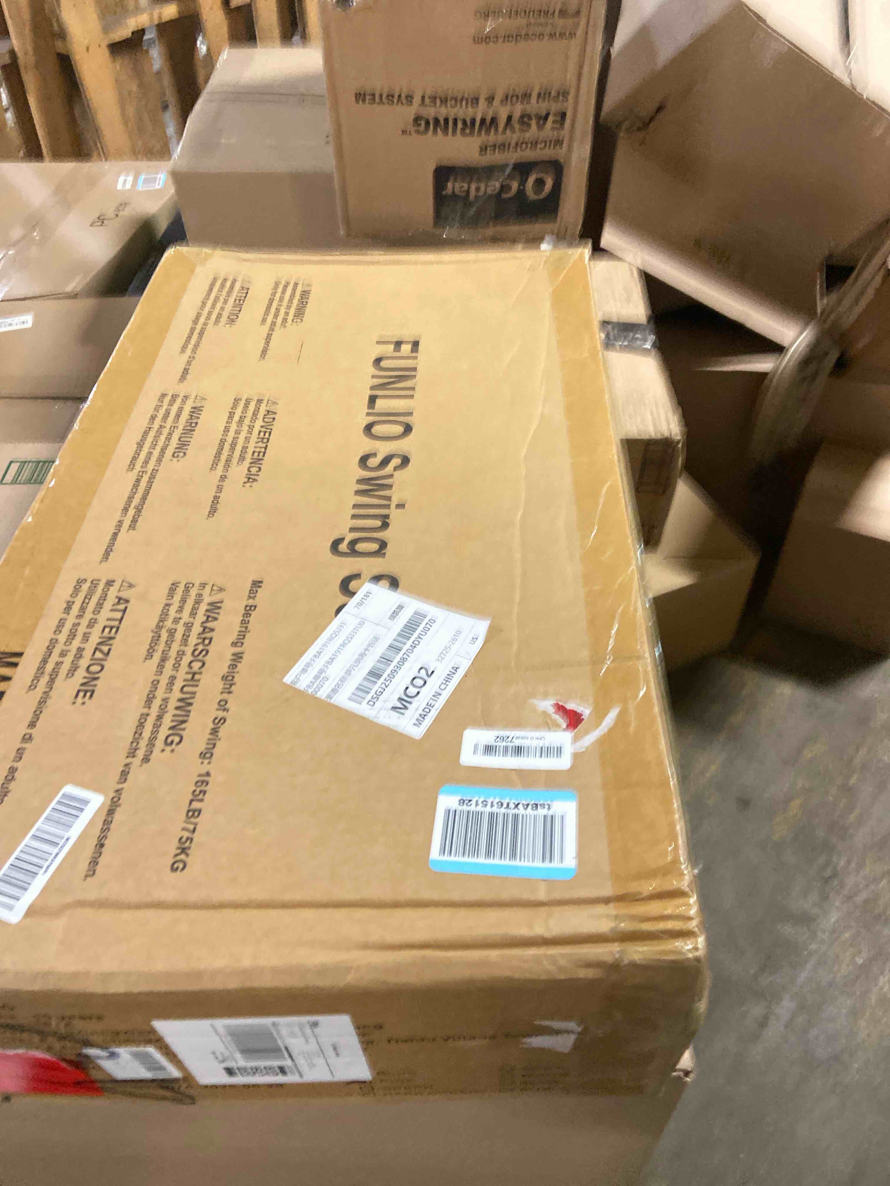 Condition photo showing New/Like New for FUNLIO Toddler Swing with Foldable Metal Stand for Toddlers Aged 1~10 Years, 3-in-1 Baby Swing Set with 4 Sandbags for Backyard/Indoor/Outdoor Play, Easy to Assemble & Store, Pink