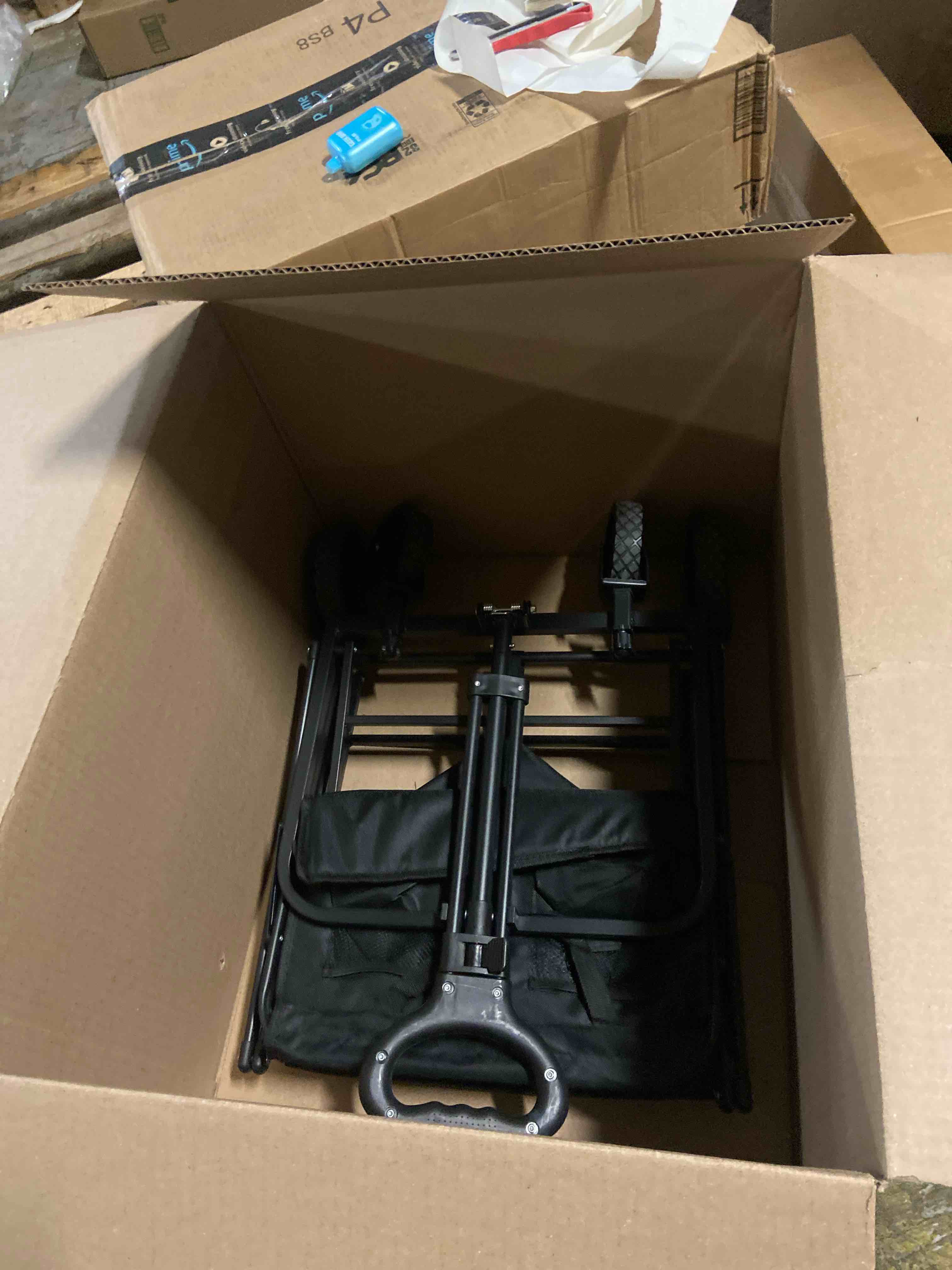 Condition photo showing New/Like New for PASAMIC Collapsible Wagon 220 lbs, Heavy Duty Wagon Carts Foldable, Portable Wagons for Groceries, Beach Cart with All-Terrain Wheels & Drink Holders, Utility Wagon for Shopping, Sports, Camping,Black