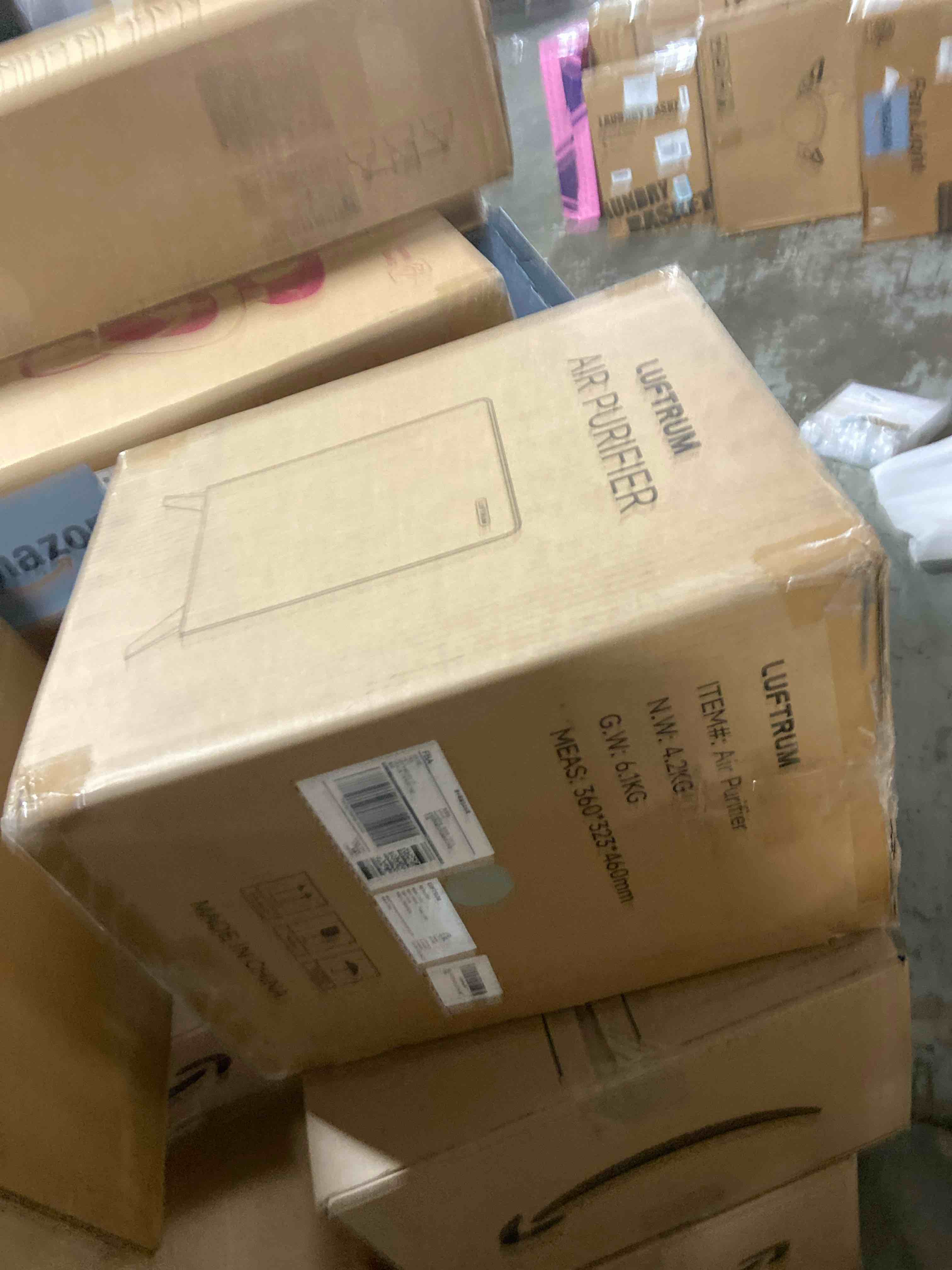 Condition photo showing New/Like New for Air Purifiers for Home Large Room Up to 2250 ft² - Remove 99% of Smoke Allergies Pet Dander Odor - Dual 3-Stage Filter of Washable Filter and with AQI, Auto Mode, Sleep Mode, Large-Standard Grey