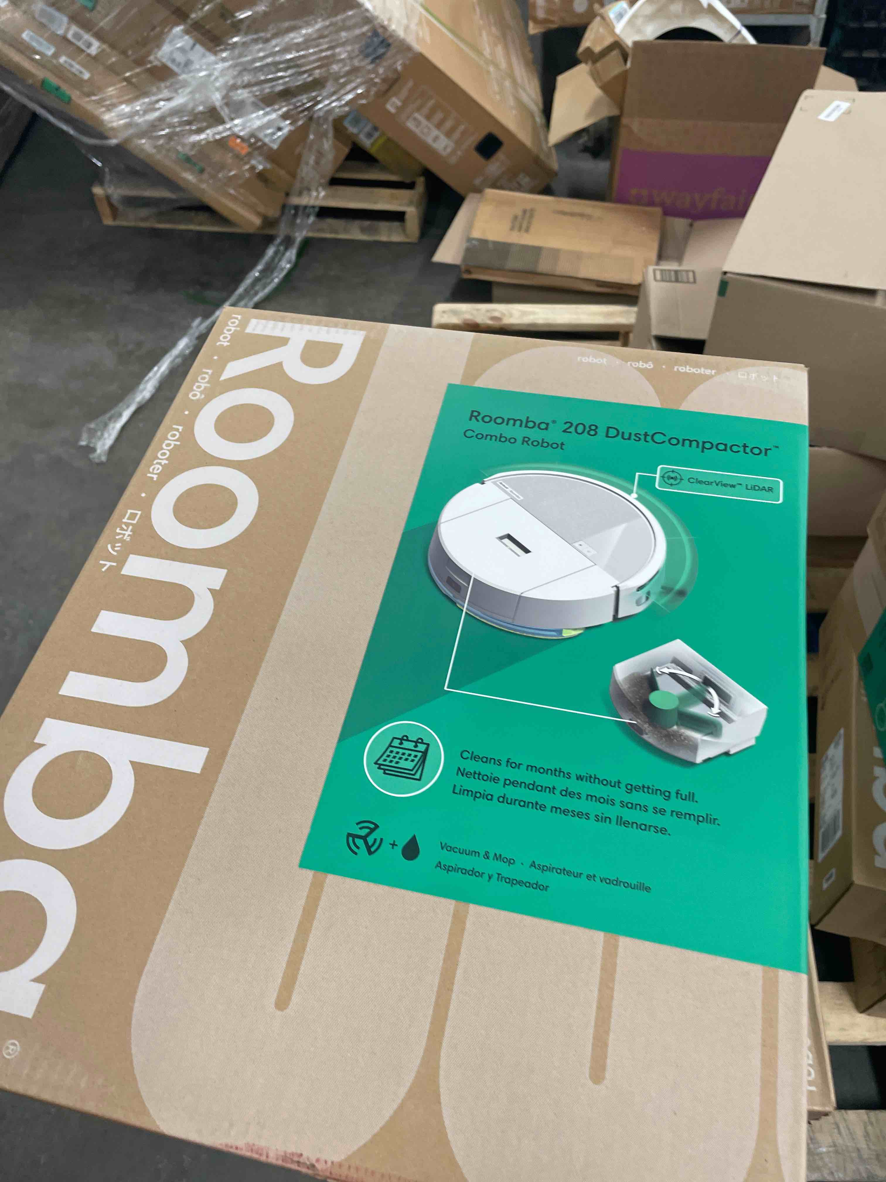 Condition photo showing New/Like New for iRobot Roomba 208 DustCompactor Combo Robot Vacuum and Mop