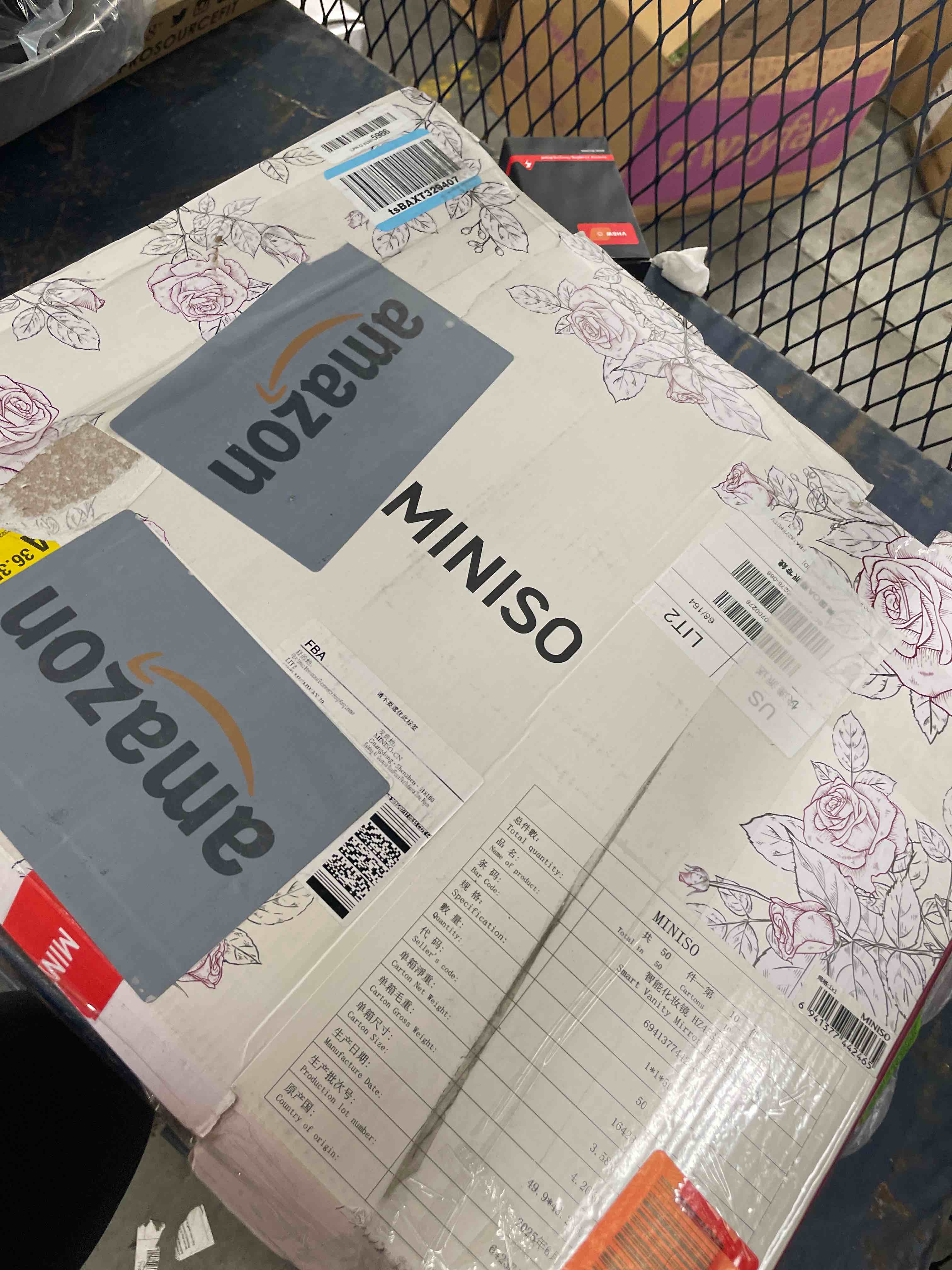 Condition photo showing Good Condition for (no charger- can’t verify if it works)MINISO Vanity Mirror with Lights, 10.6" x 13.8" LED Makeup Mirror, Light & Brightness Adjustment, Smart Sensor, Aluminum Alloy Metal White Frame, with 5X Magnifying Glass