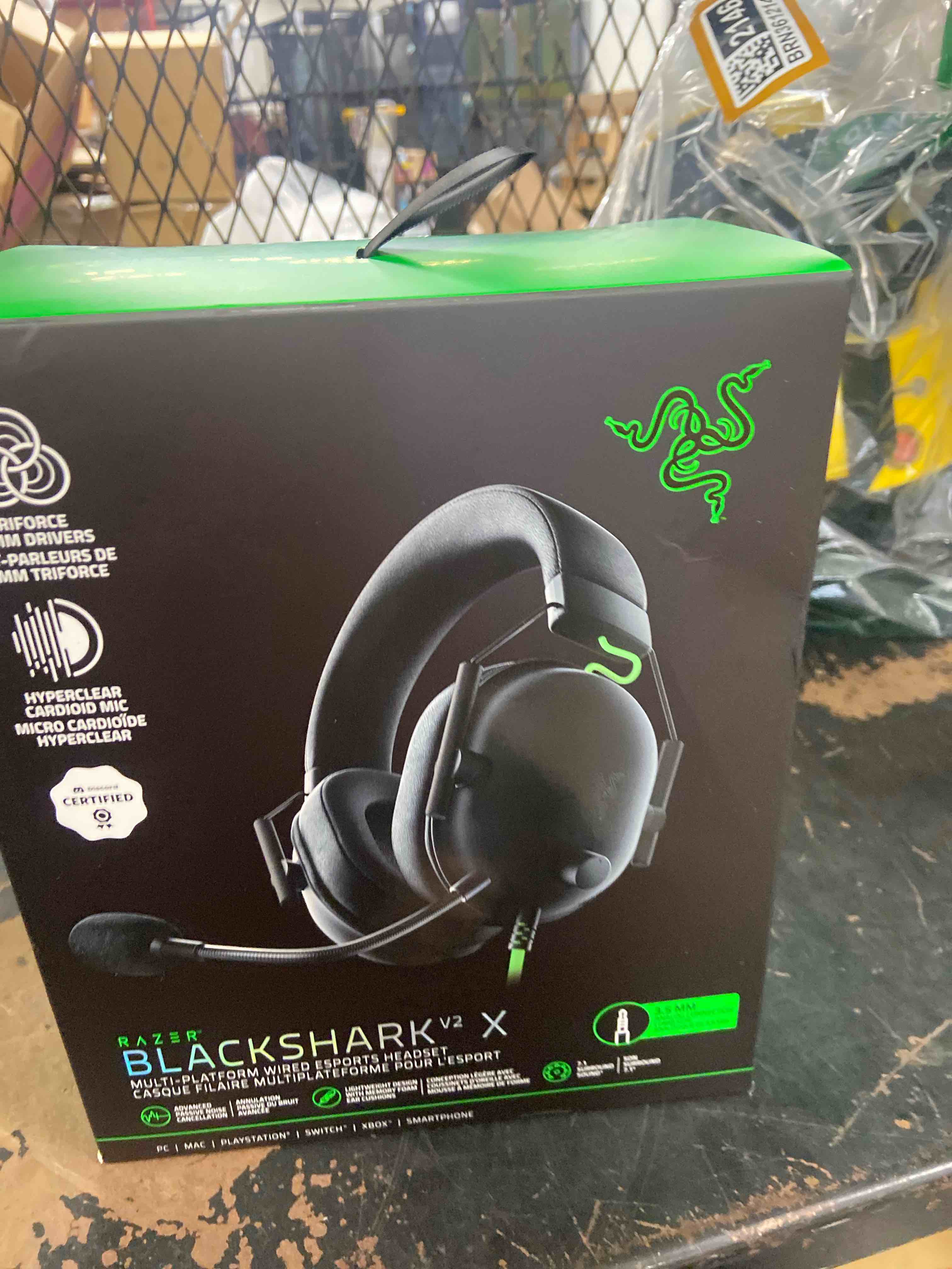 Condition photo showing New/Like New for Razer BlackShark V2 X Gaming Headset: 7.1 Surround Sound - 50mm Drivers - Memory Foam Cushion - For PC, PS4, PS5, Switch - 3.5mm Audio Jack - Black Black 3.5 mm PC