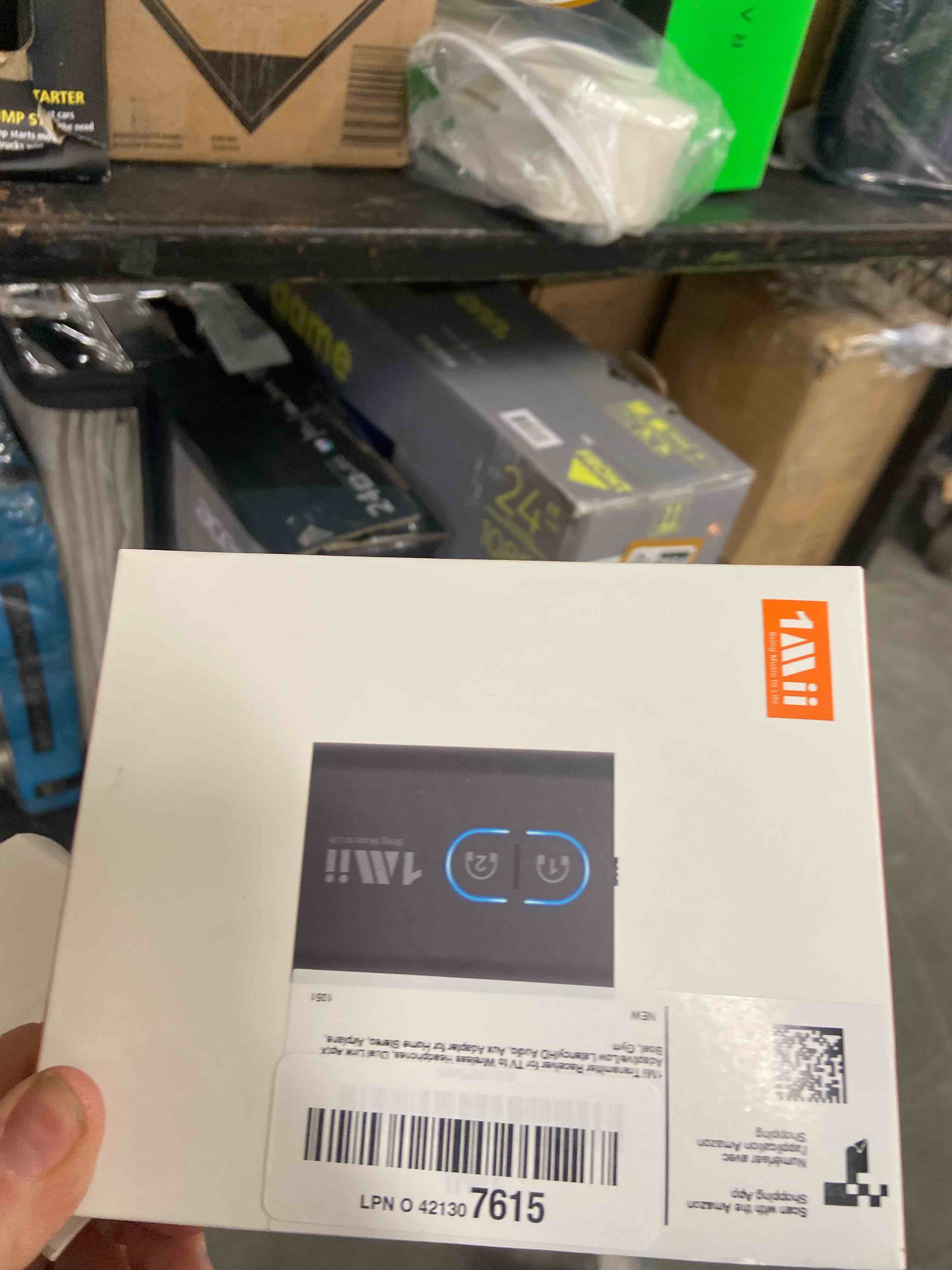 Condition photo showing New/Like New for 1Mii Bluetooth 5.3 Transmitter Receiver for TV to Wireless Headphones, Dual Link aptX Adaptive/Low Latency/HD Audio, Aux Bluetooth Audio Receiver Adapter for Home Stereo, Airplane, Boat, Gym Black