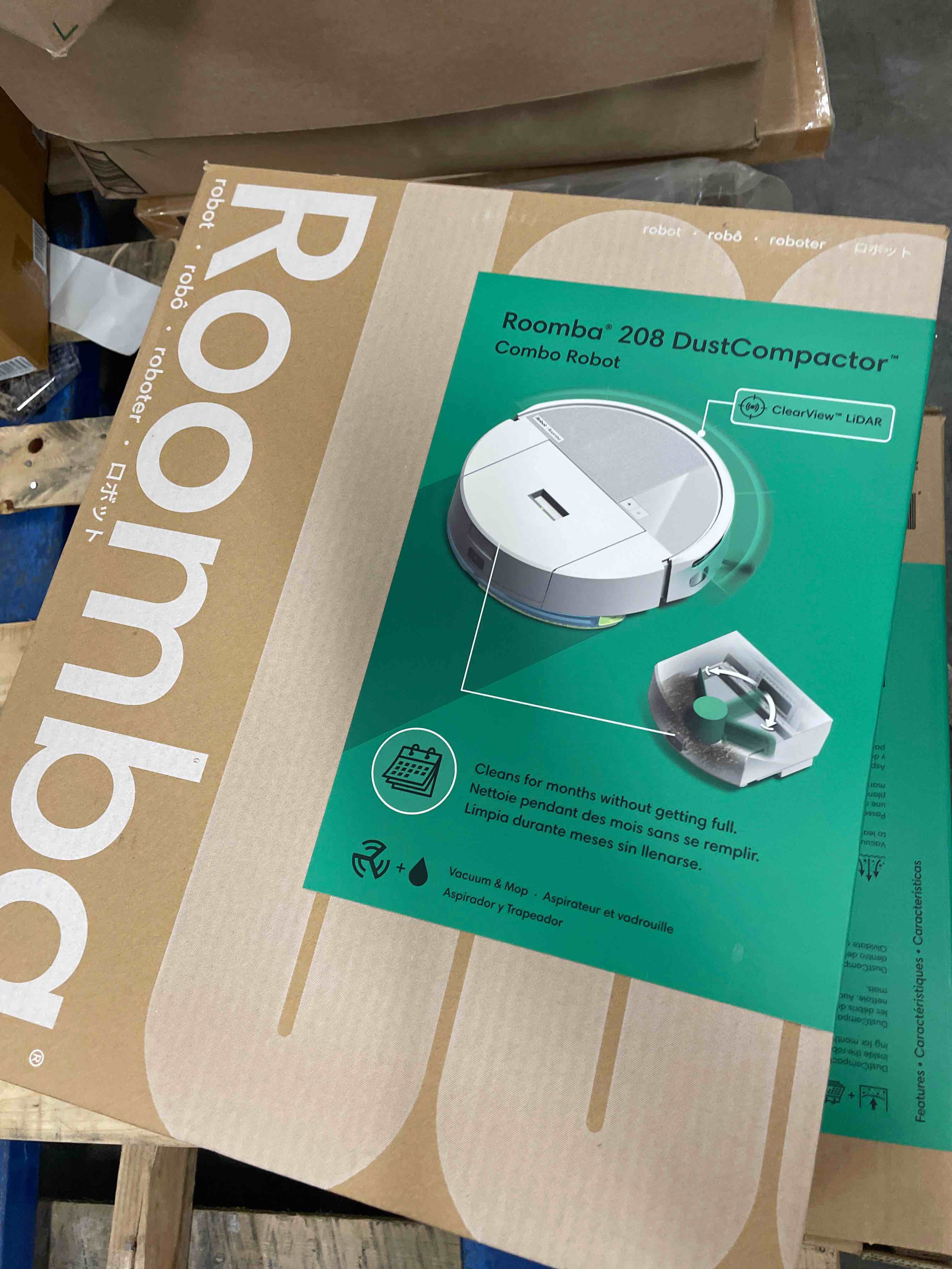 Condition photo showing New/Like New for iRobot Roomba 208 DustCompactor Combo Robot Vacuum and Mop