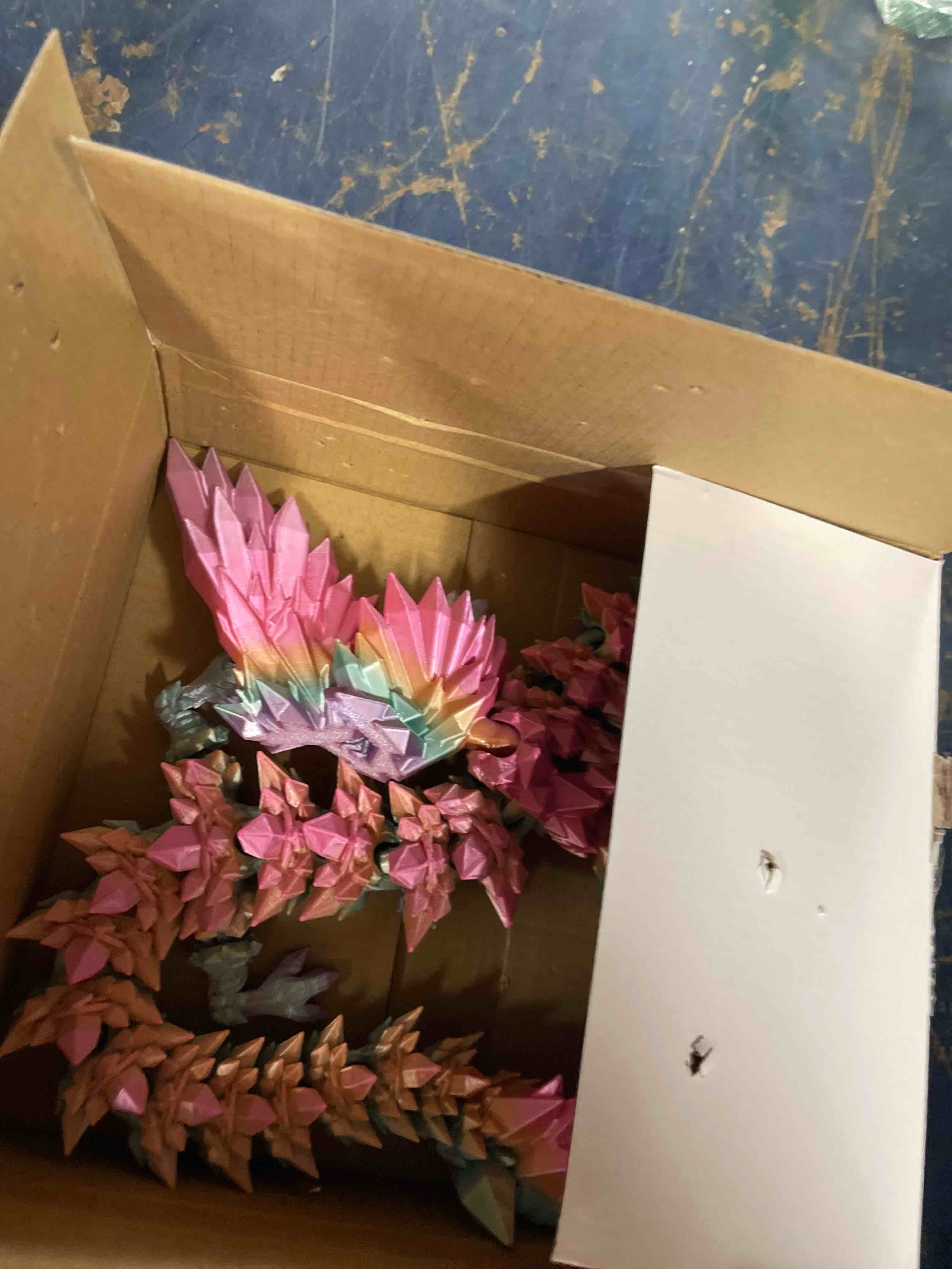 Condition photo showing New/Like New for 3D Printed Dragon - 18 inch Flying Dragon with Wings, XL Articulated Winged Crystal Fidget Toy, Home Decor, Birthday Gift, Desk Pet - Candy Color Rainbow