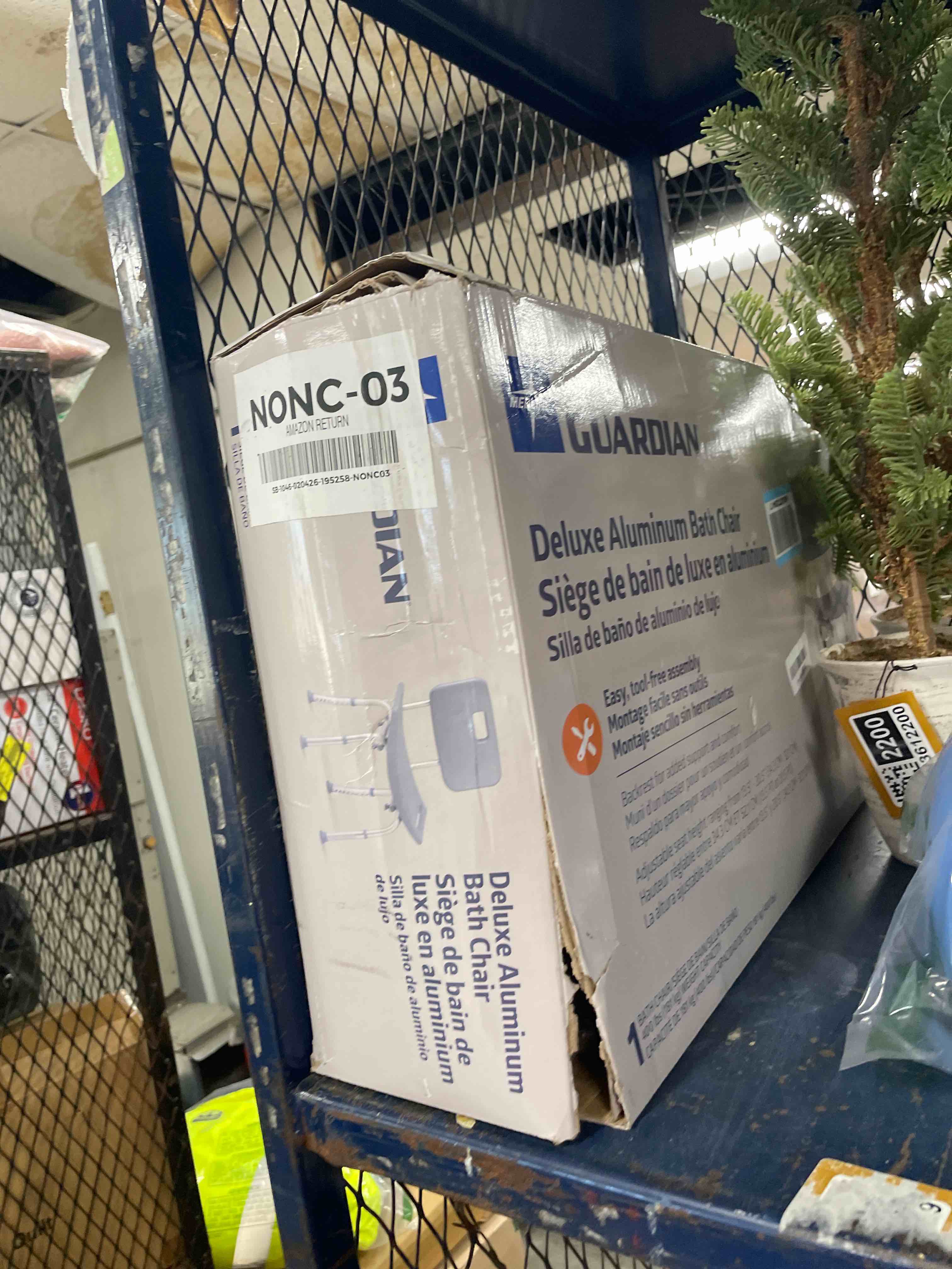 Condition photo showing Good Condition for Medline Shower Chair with Backrest and Padded Armrests - 350 lb. capacity, Bath Bench, Seat, Stool for Independent Adult, Seniors, Elderly & Disabled Patients Grey