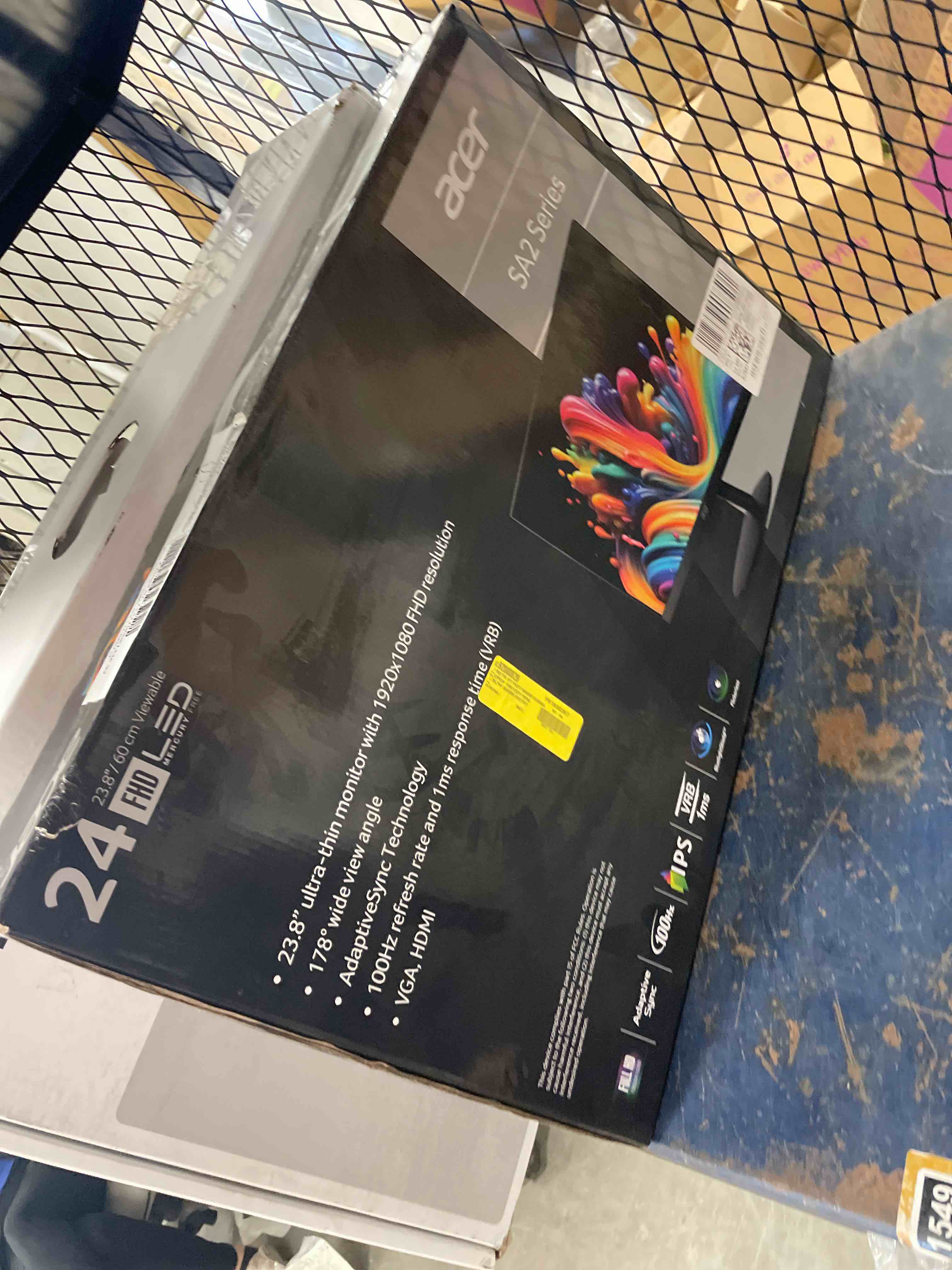 Condition photo showing As Is for Acer KB242Y - 23.8 Inch IPS Zero-Frame Full HD (1920 x 1080) Monitor | Tilt | Up to 120Hz Refresh | 1ms (VRB) | sRGB 99% | HDMI & VGA Ports | Adaptive-Sync Support (FreeSync Compatible) 23.8-inch