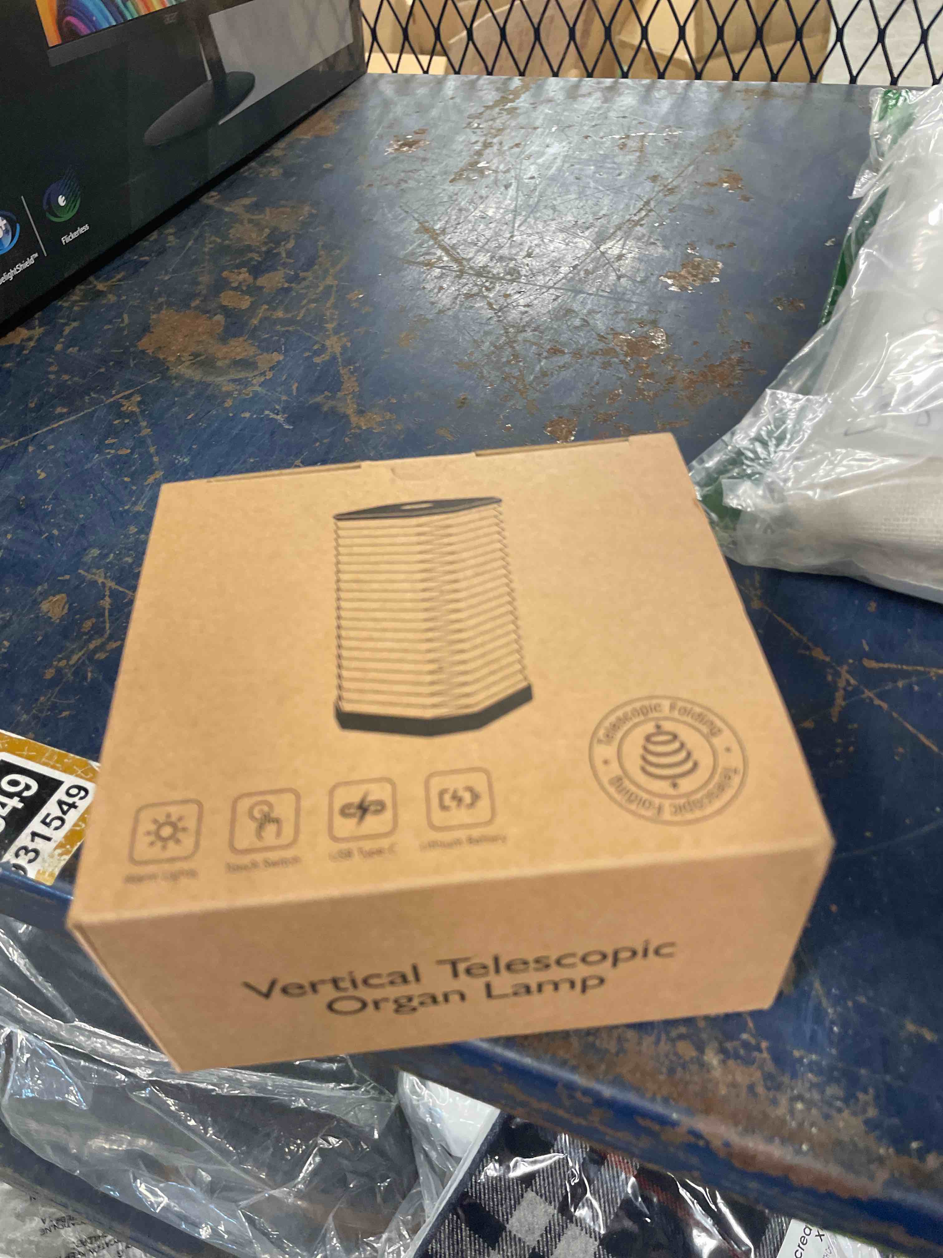 Condition photo showing New/Like New for Vertical Accordion Lamp, Warm Light, Adjustable Height & Brightness, USB Charging, Ideal for Home Decor & Gifts (Walnut)