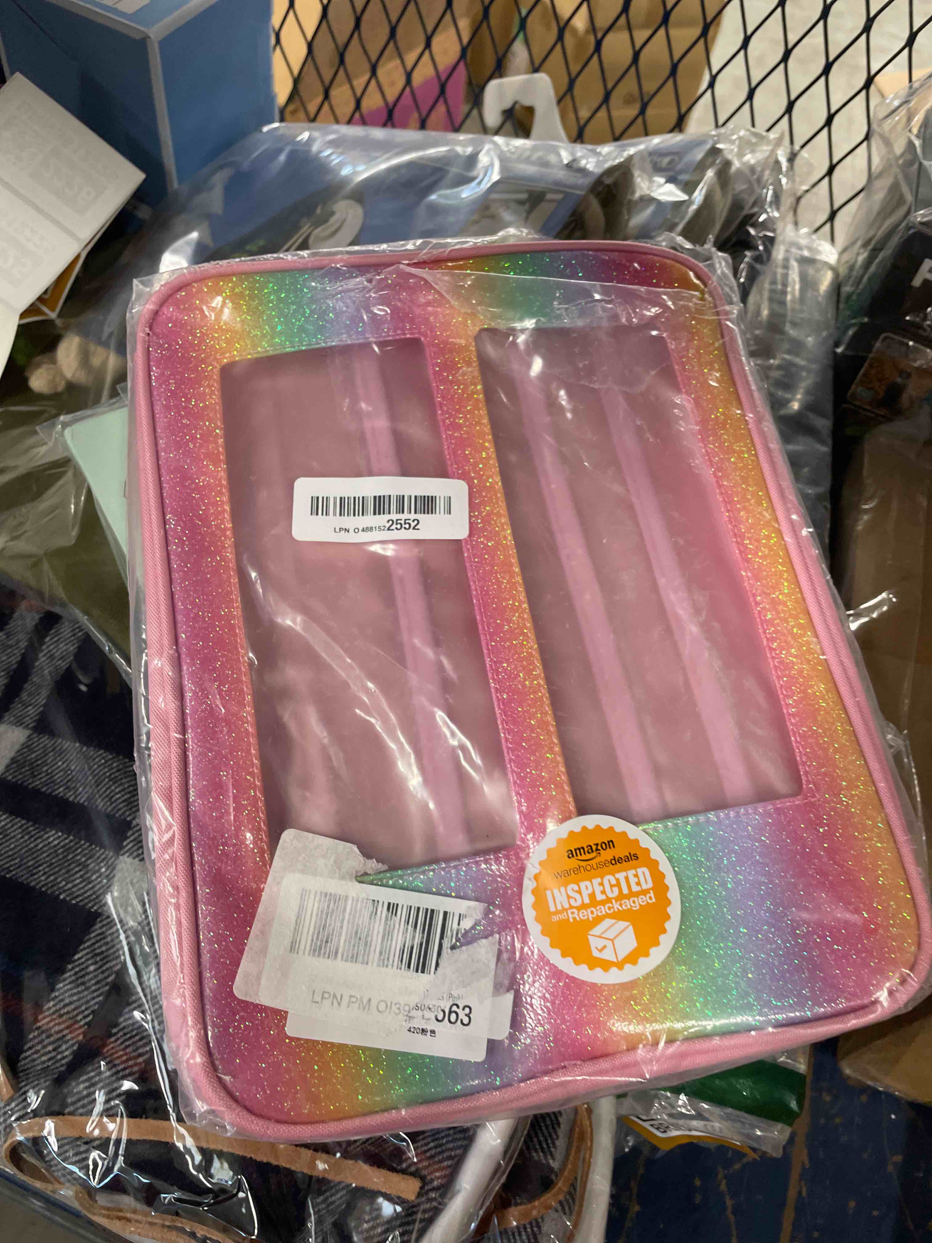 Condition photo showing New/Like New for Carrying Case Compatible with Barbie Clothes, Doll Accessories Organizer Bag, 2 Front Transparent Windows, 2 Binders with Several Storage Pockets, Extra Pockets for Doll Stuff, Pink, Case Only