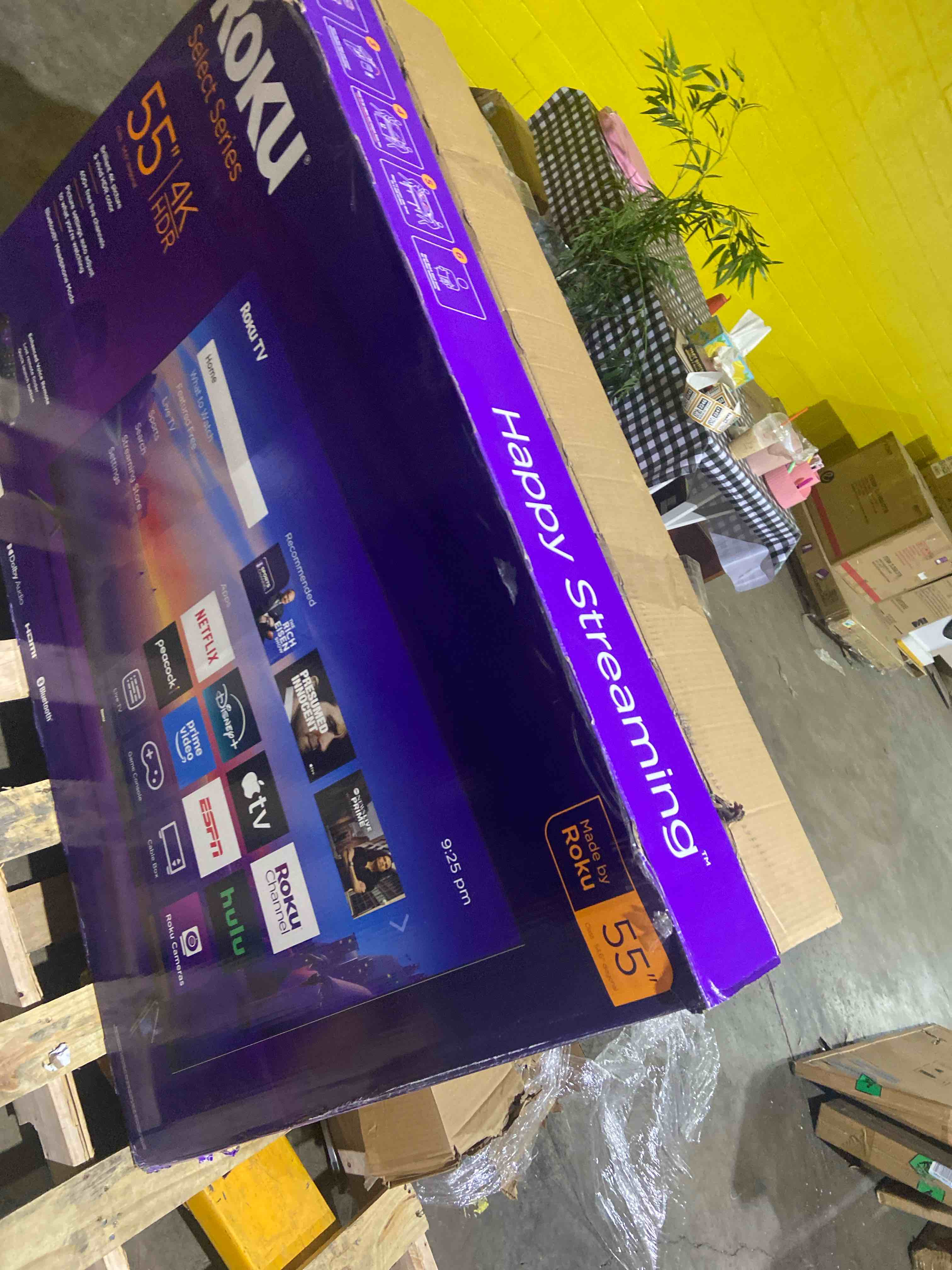 Condition photo showing New/Like New for Roku Smart TV – 55-Inch Select Series, 4K HDR TV – Roku TV with Enhanced Voice Remote – Flat Screen LED Television with Wi-Fi for Streaming Live Local News, Sports, Family Entertainment