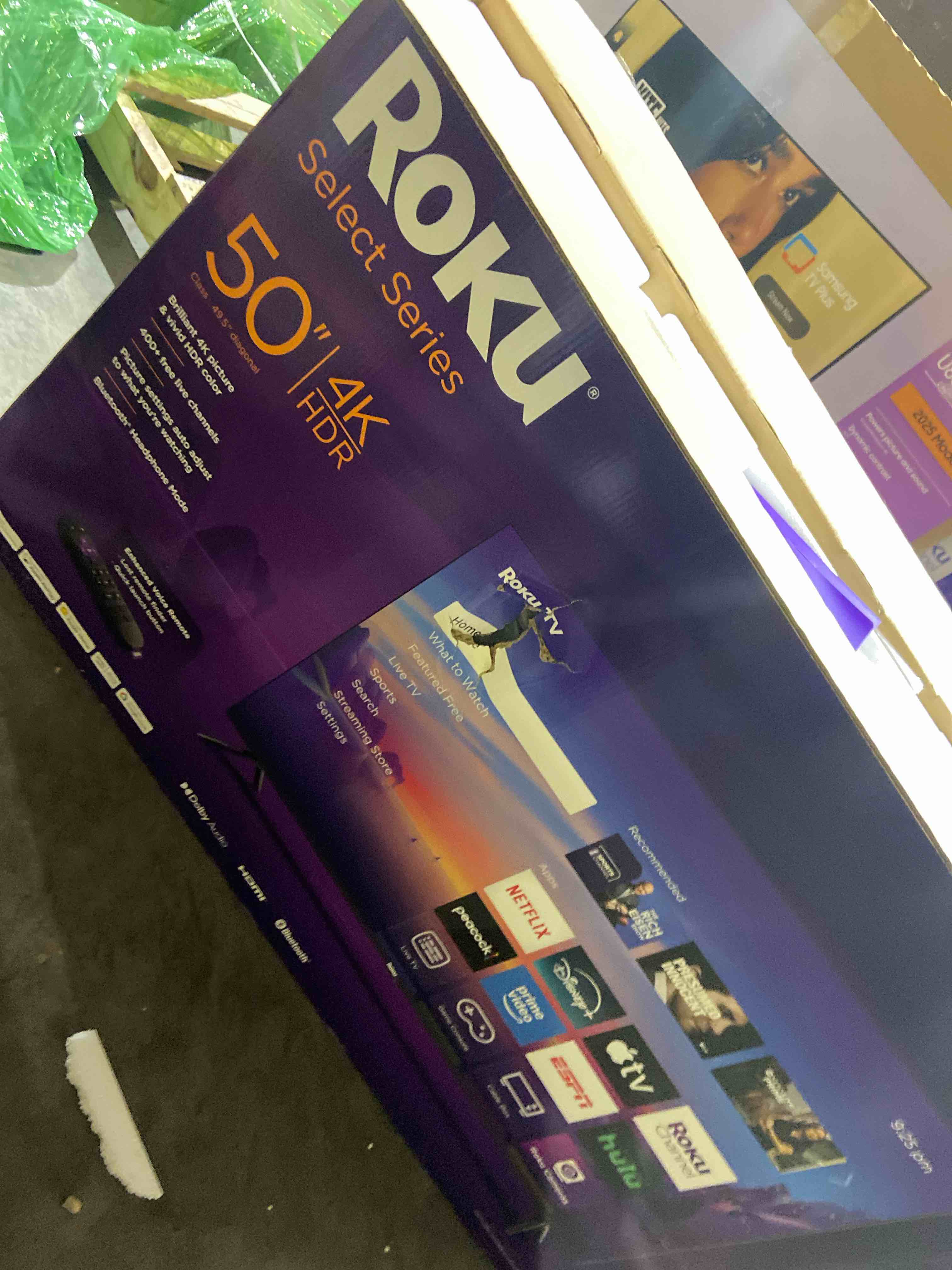 Condition photo showing New/Like New for Roku Smart TV – 50-Inch Select Series, 4K HDR TV – RokuTV with Enhanced Voice Remote – Flat Screen LED Television with Wi-Fi for Streaming Live Local News, Sports, Family Entertainment