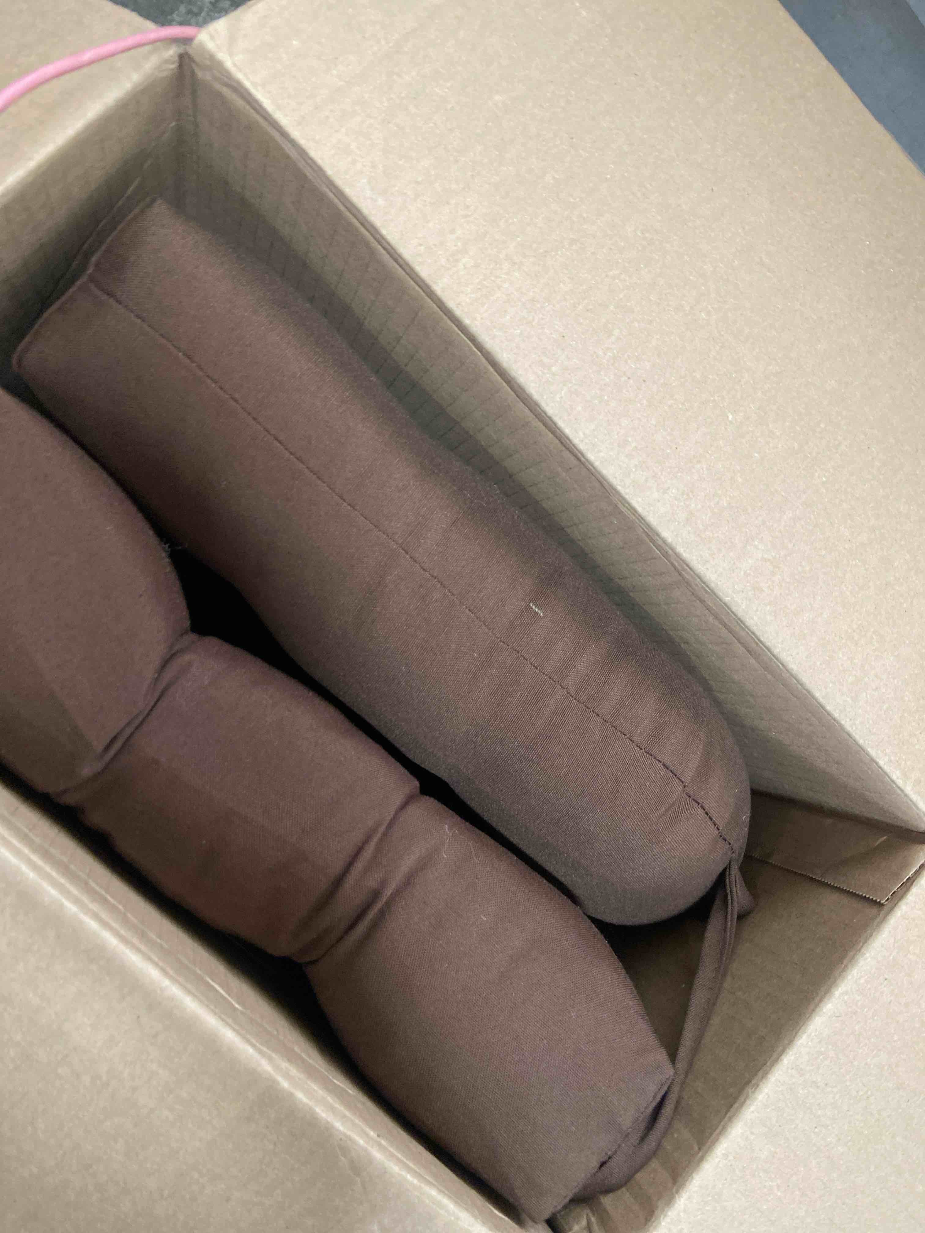 Condition photo showing New/Like New for funhome outdoor chair cushions 19 x19 inch,water resistant tufted seat cushions 19",reversible,weather resistant,rounded back wicker chair cushion for patio garden furniture(chocolate brown)