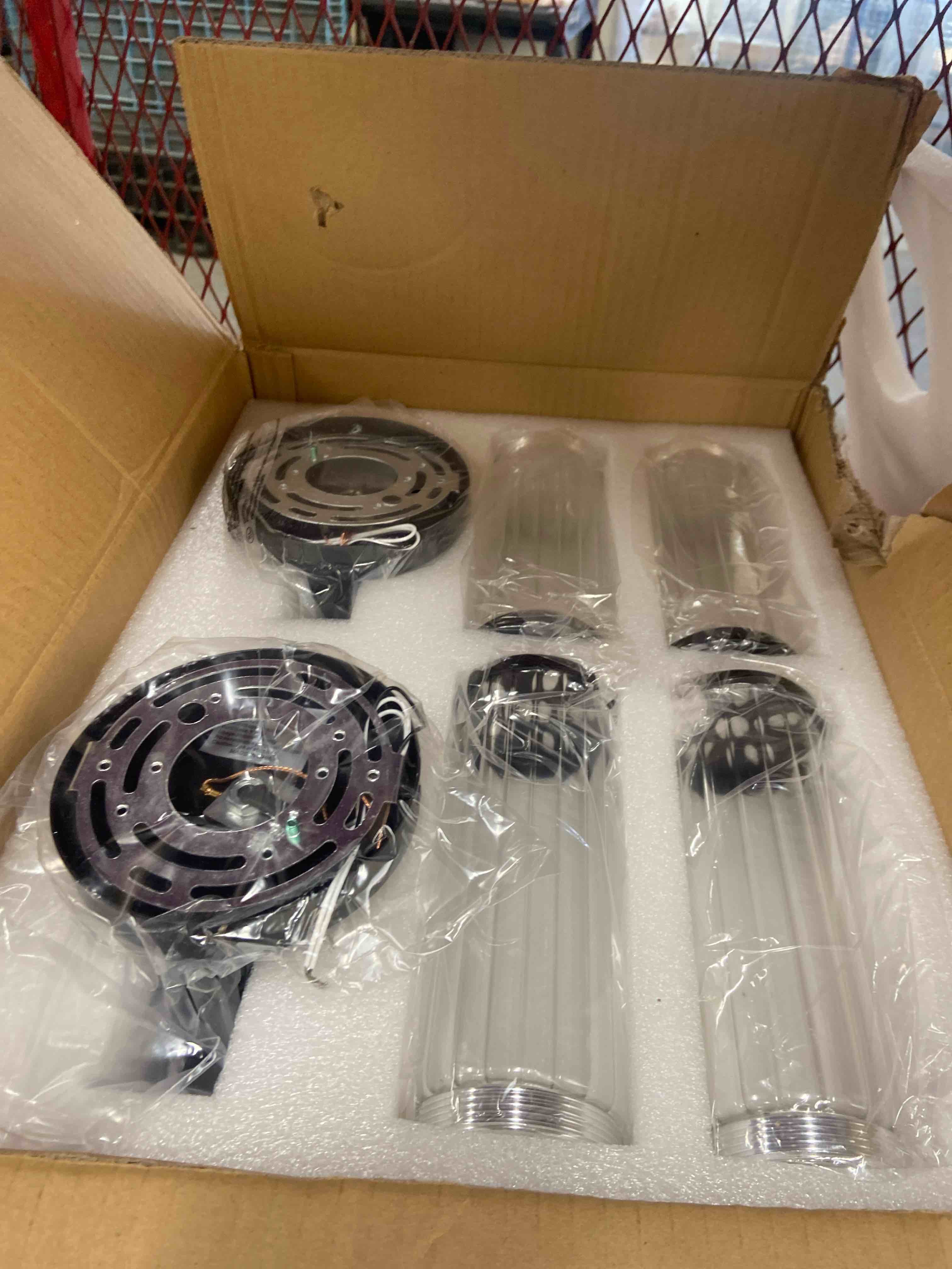 Condition photo showing New/Like New for wall sconces set of two, 22" black and gold bathroom sconces with clear glass, hardwired modern sconces wall decor set of 2 wall light fixtures for bathroom mirror living room hallway bedroom black and gold (hardwired) 22inch - 2pc