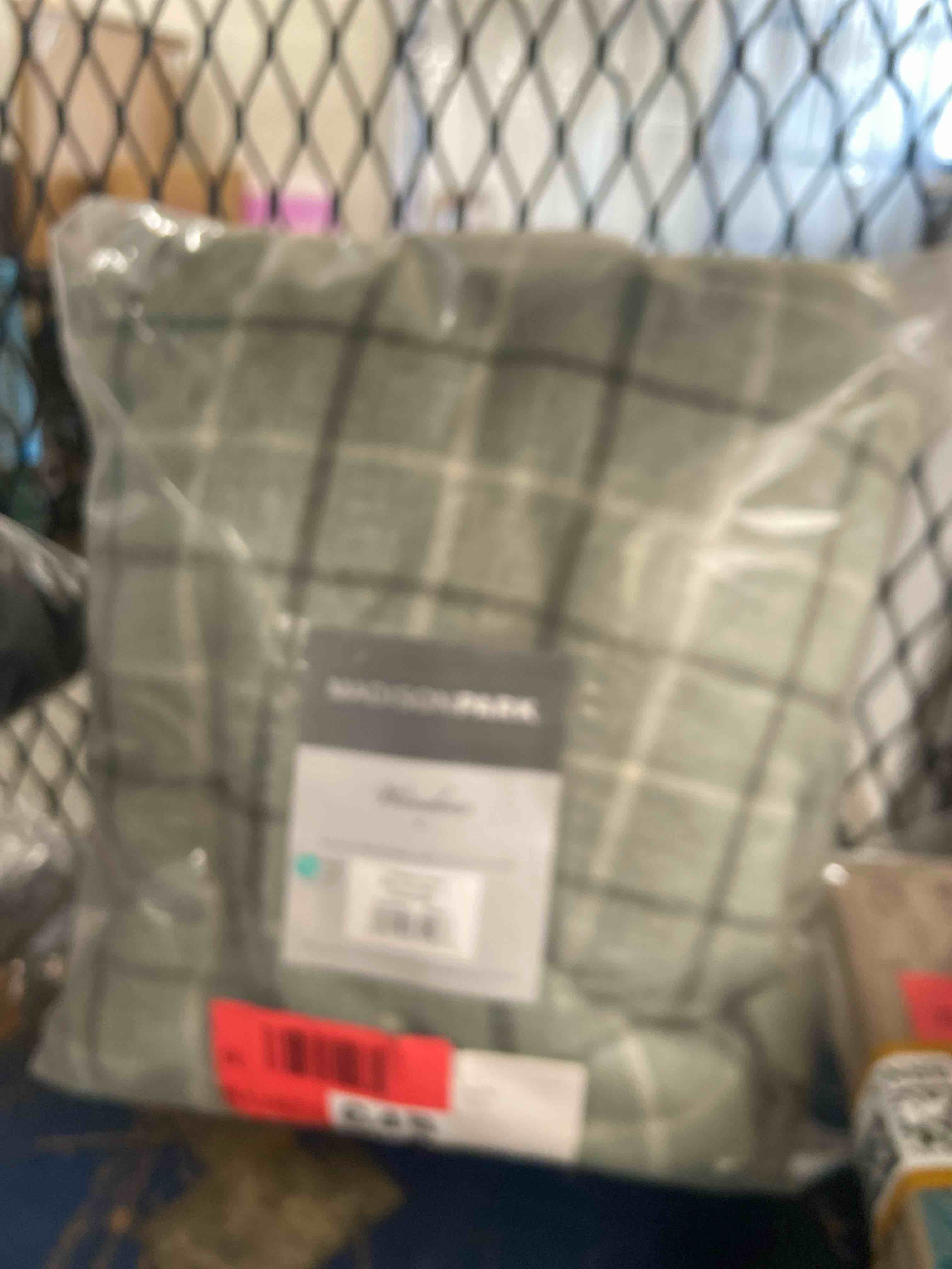 Condition photo showing New/Like New for madison park anaheim cabin plaid curtain window, thermal insulated fleece lining, living room decor room darkening drape for bedroom, 1-single panel pack, 50" x 84" faux leather tab, green