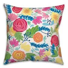 floral indoor/outdoor throw pillow