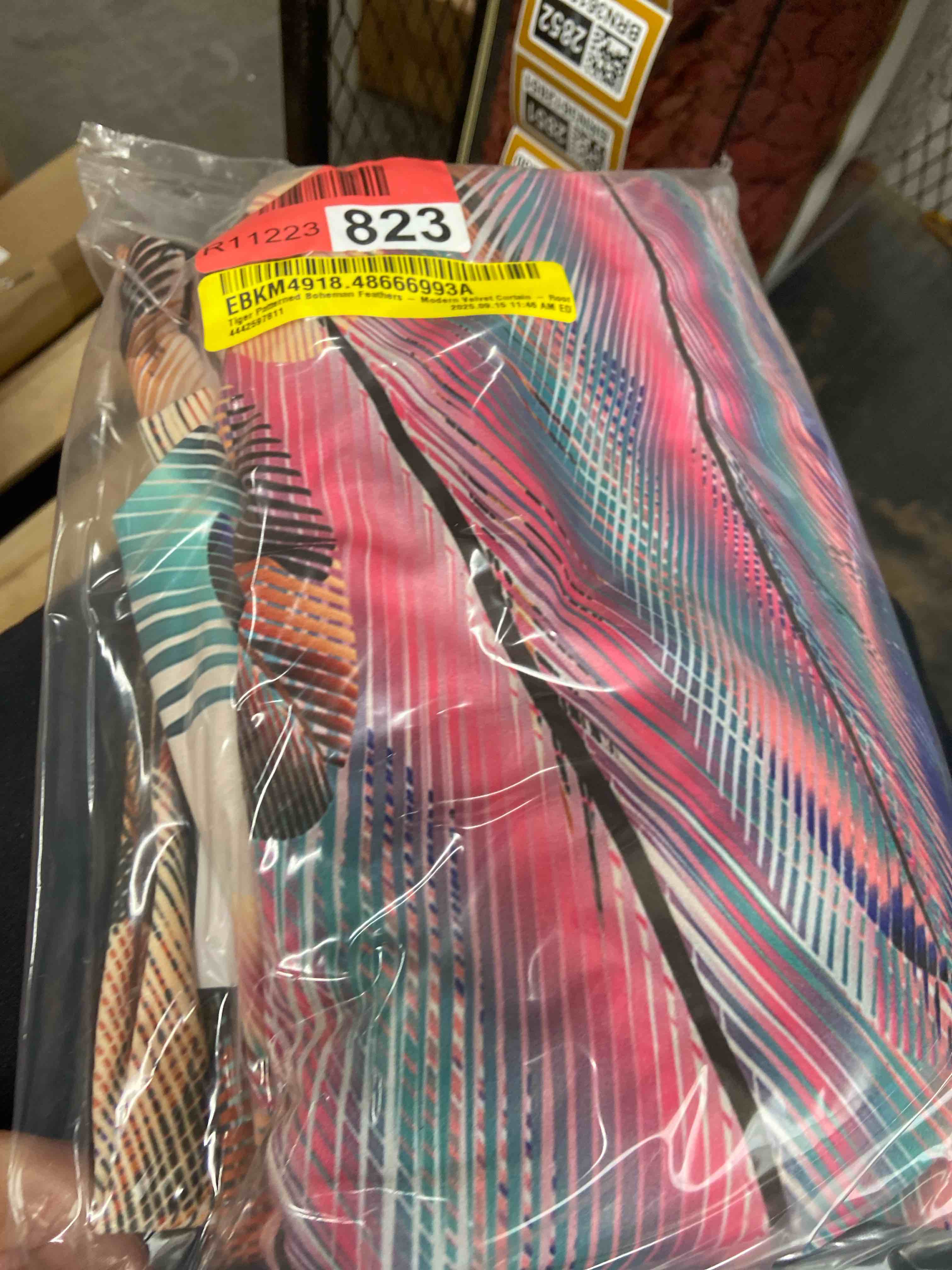 Condition photo showing New/Like New for tiger patterned boheman feathers - modern velvet curtain - roor