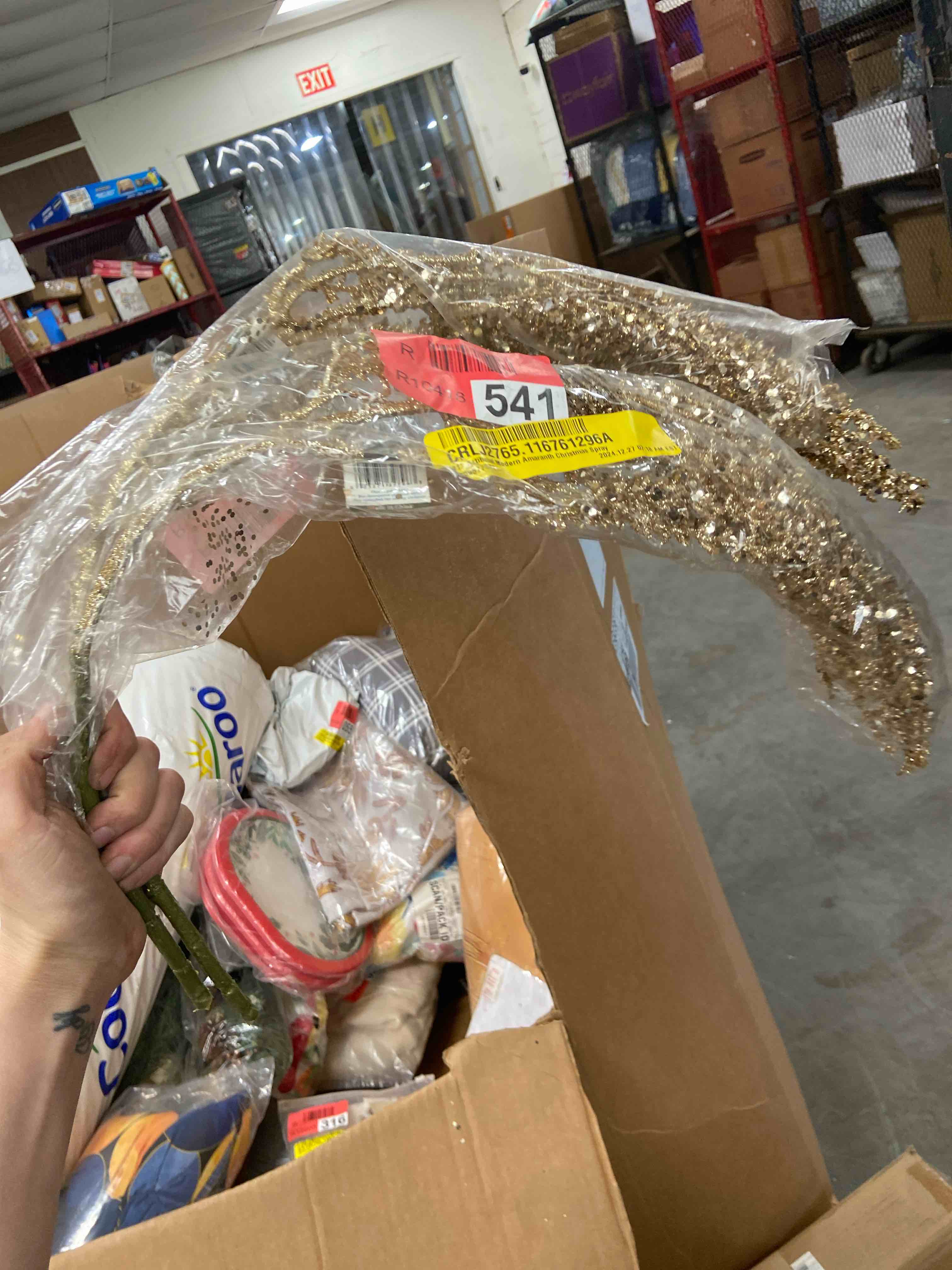 Condition photo showing New/Like New for haven living 31" artificial christmas modern gold amaranth spray