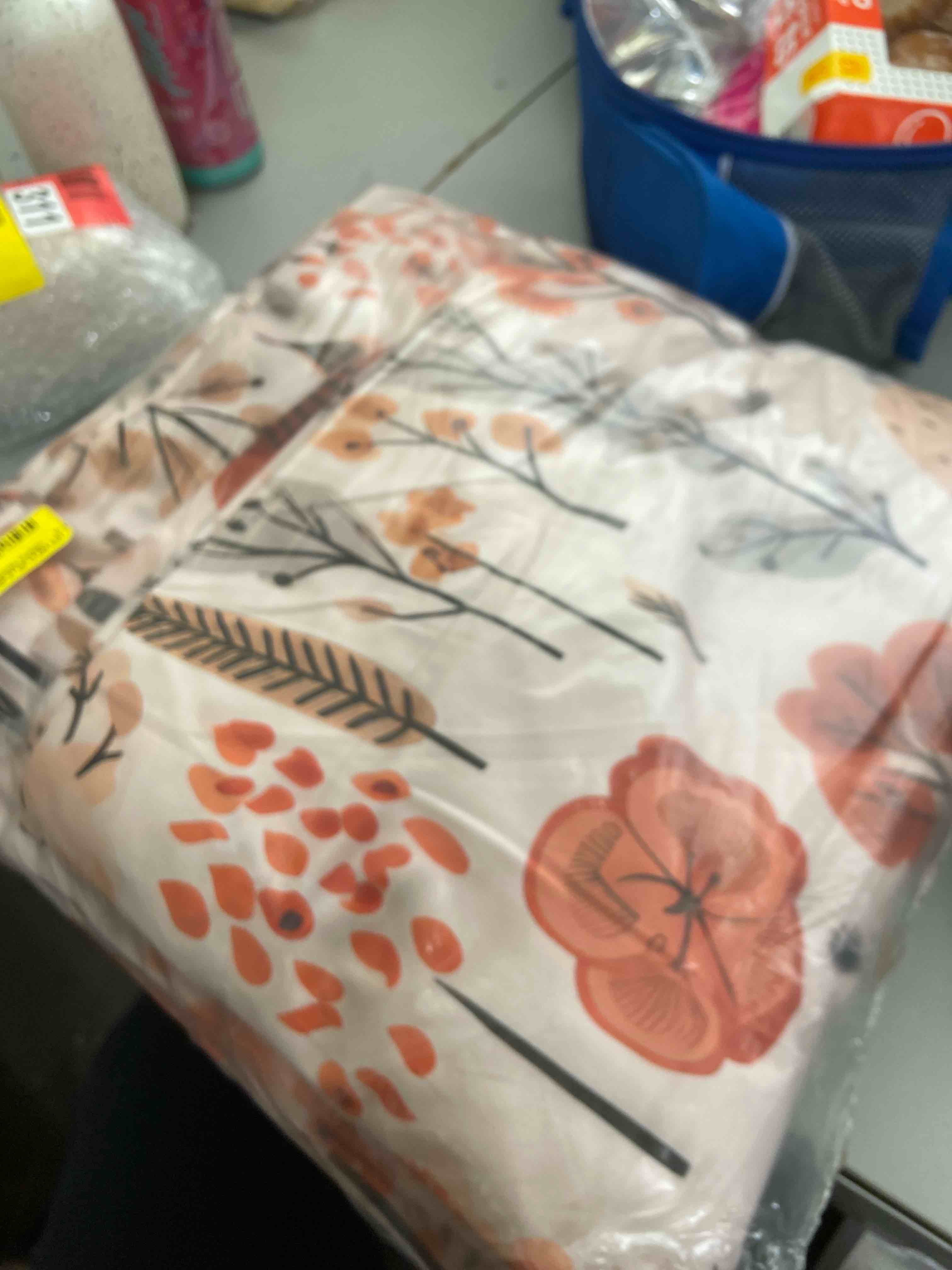 Condition photo showing New/Like New for orange and grey serene woodland charm - bohemian curtain - v 8