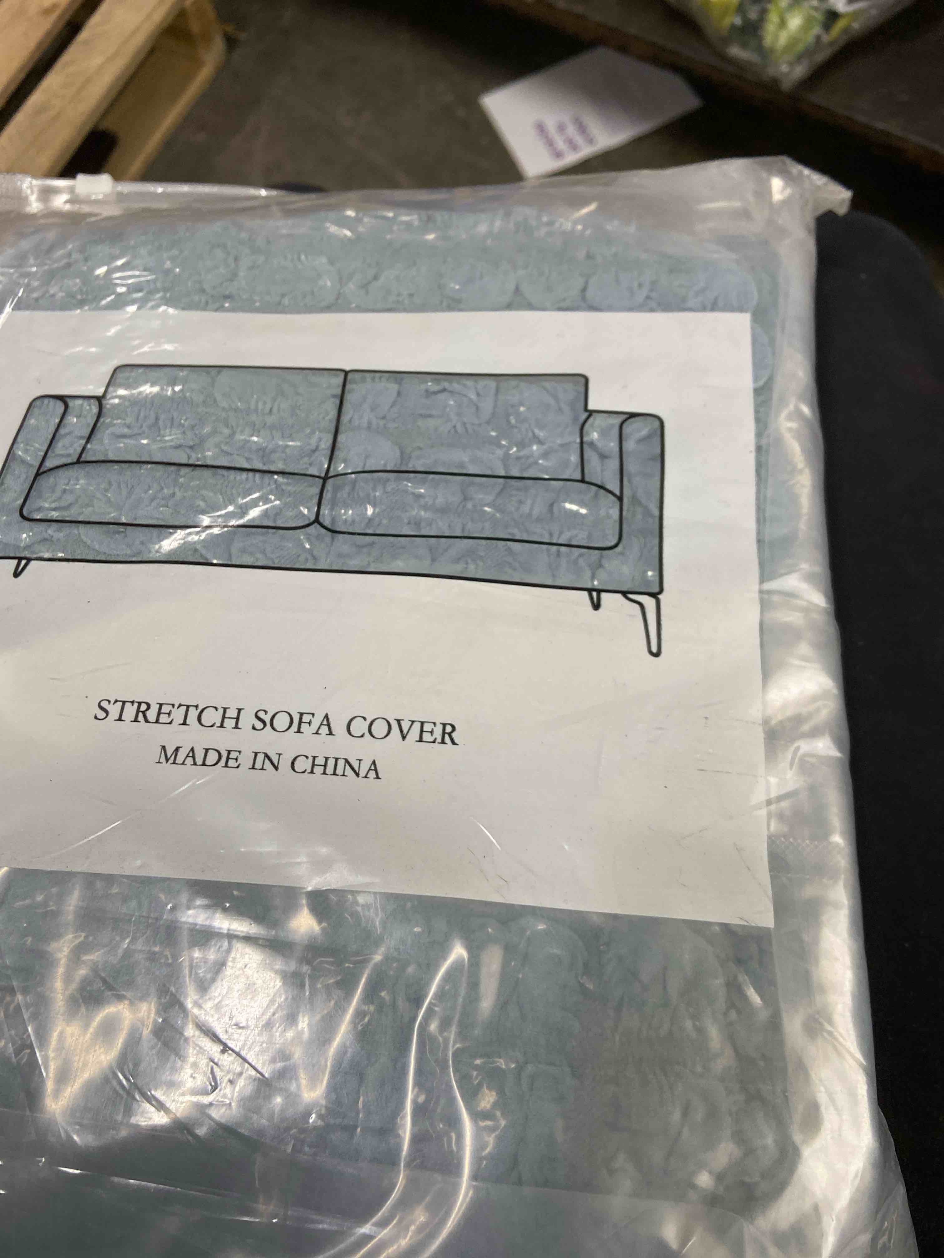 Condition photo showing New/Like New for h.versailtex velvet 4 piece high stretch sofa slipcover cover furniture protector form fit luxury thick velvet extra large sofa cover for 3 cushion couch width up to 105 inch(xl sofa, stone blue) 3 cushion xl sofa stone blue