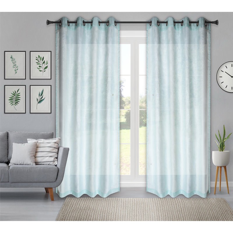 Bella Polyester Semi Sheer Curtain Single Panel