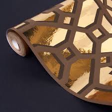 Zanzibar Trellis Mylar Wallpaper Color: Gold